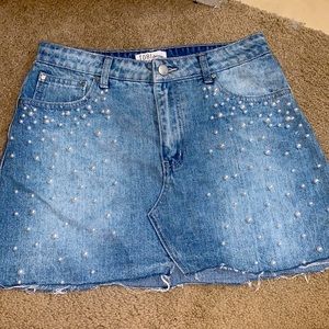 Tobi Pearl Denim Skirt